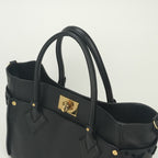 Louis Vuitton on My Side MM Tote Shoulder Bag Calf Leather Black Gold 2-Way — view 4