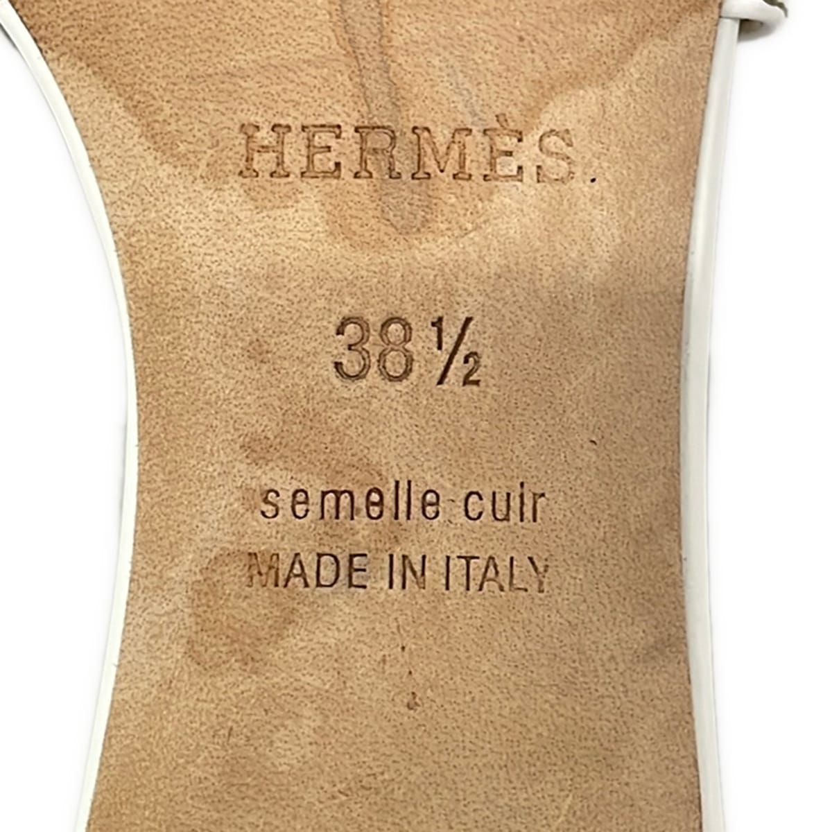 Hermes Mules 38.5 Oasis White Leather — view 6