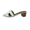 Hermes Mules 38.5 Oasis White Leather