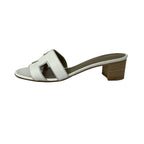 Hermes Mules 38.5 Oasis White Leather