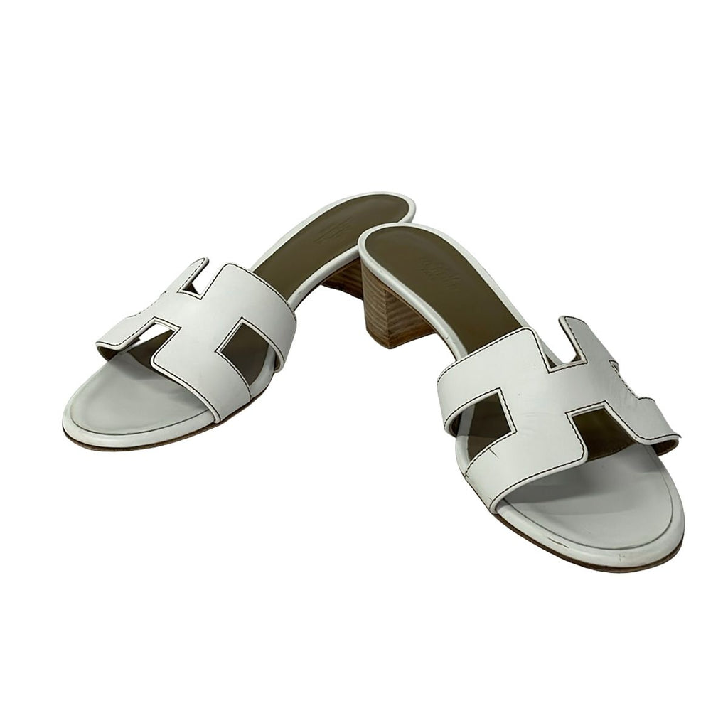 Hermes Mules 38.5 Oasis White Leather — view 2