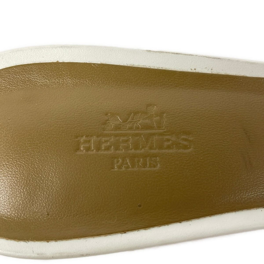 Hermes Mules 38.5 Oasis White Leather — view 5