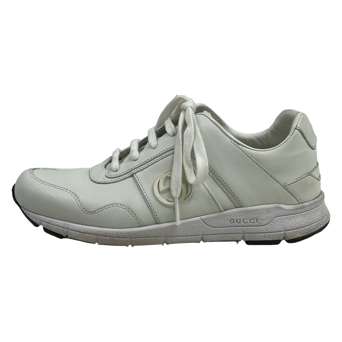 Gucci Sneakers 37 White Interlocking Leather