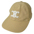 Celine Cap M Triomphe Baseball Cap Beige White Cotton