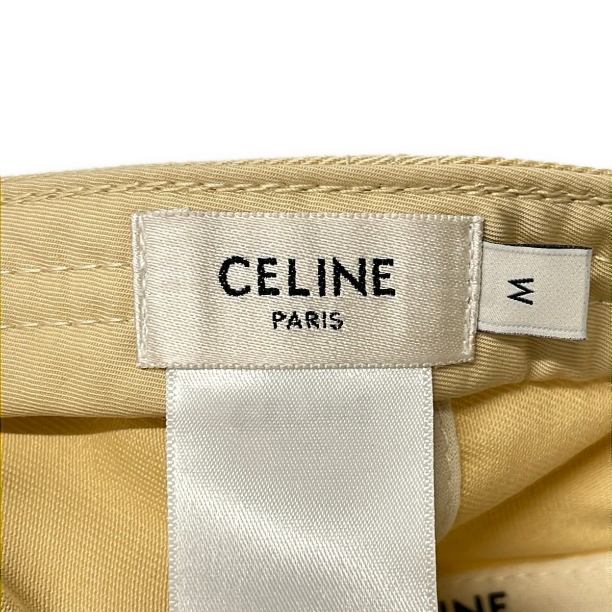 Celine Cap M Triomphe Baseball Cap Beige White Cotton — view 5