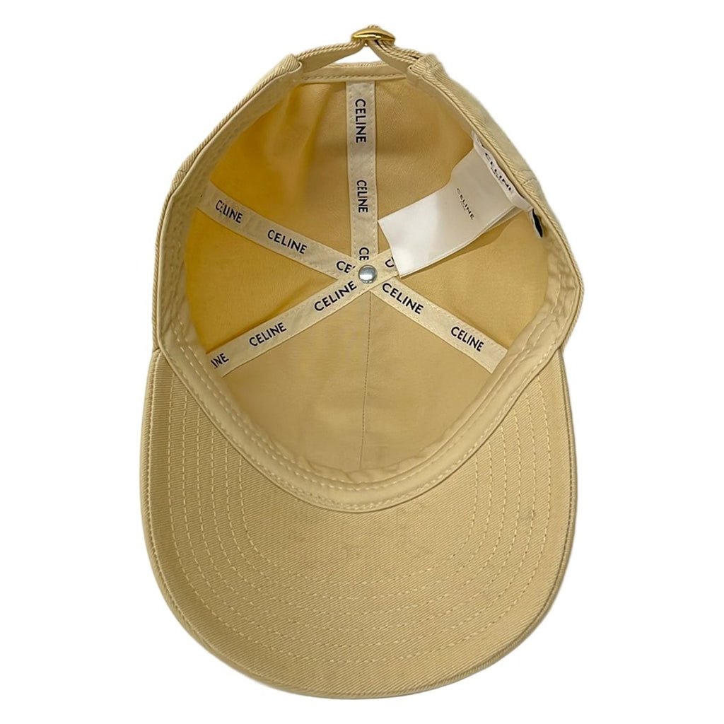 Celine Cap M Triomphe Baseball Cap Beige White Cotton — view 4