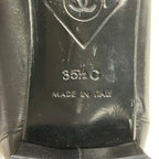 Chanel Boots 35.5 C Black Camellia Leather — view 6