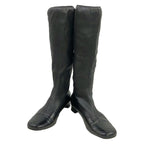Chanel Boots 35.5 C Black Camellia Leather — view 2