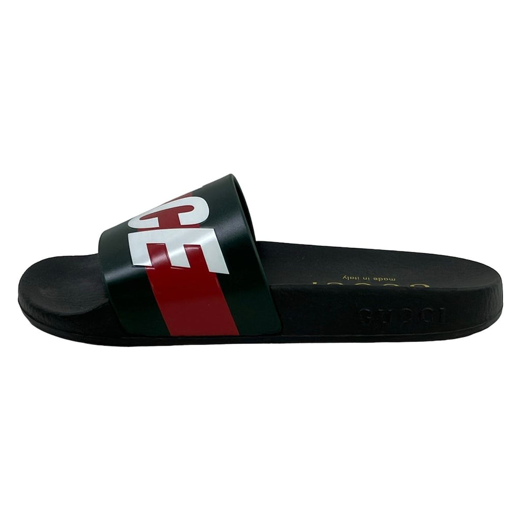 Gucci Sandals 36 Logo Web Dark Green Bordeaux White Palace Collaboration