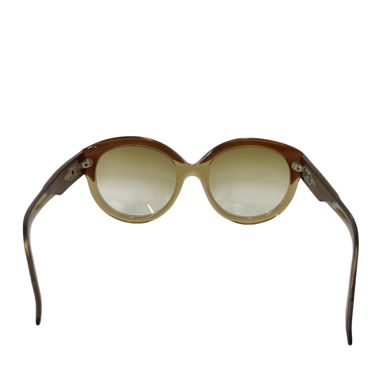 Celine Vintage Horse Carriage Logo Acetate Sunglasses Eyewear Brown — view 6