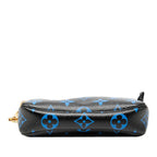 Louis Vuitton Monogram Color Mini Pochette Pouch Handbag Noir Black Blue Leather — view 3
