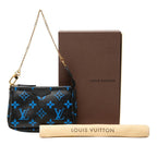 Louis Vuitton Monogram Color Mini Pochette Pouch Handbag Noir Black Blue Leather — view 7