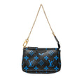 Louis Vuitton Monogram Color Mini Pochette Pouch Handbag Noir Black Blue Leather