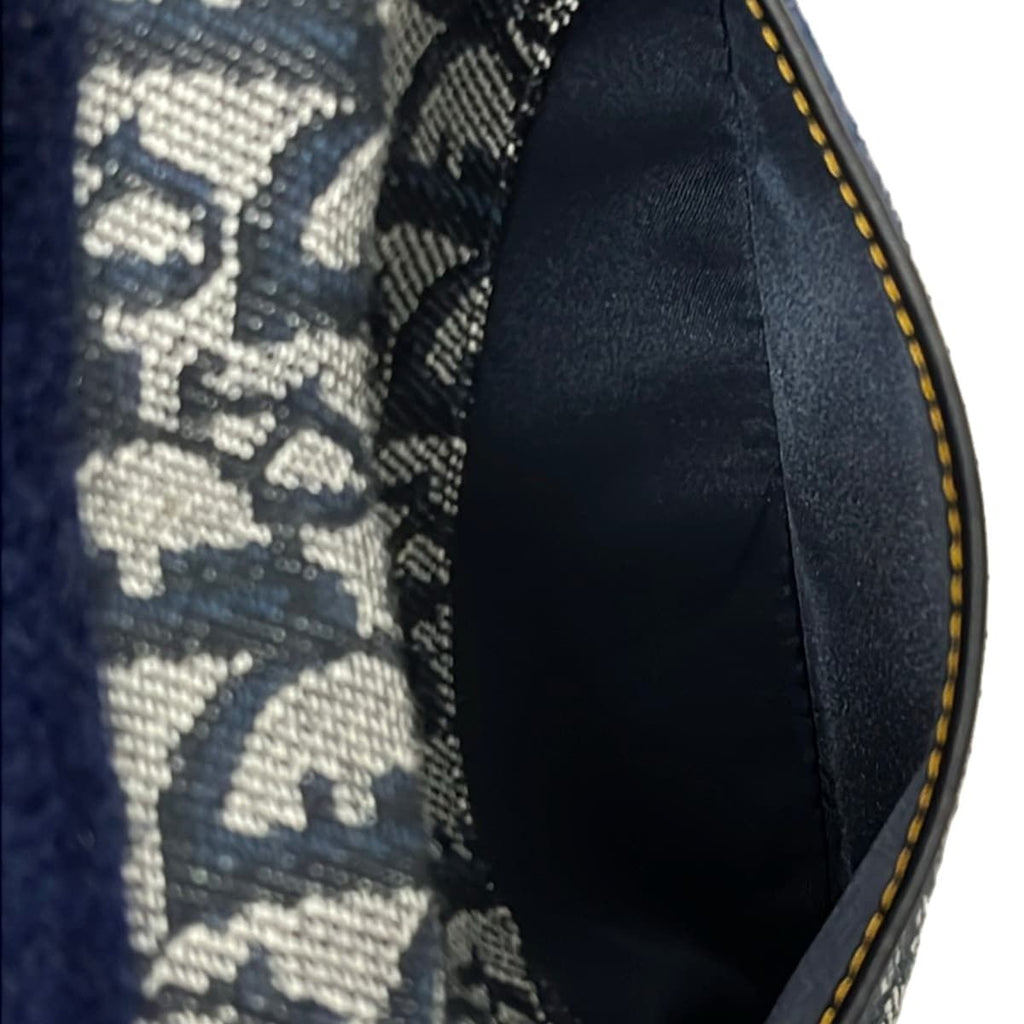Dior Pouch Logo Glam Navy Dark Multi Leather — view 5