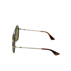 Gucci Tricolor Ruby Logo Acetate Round Frame Sunglasses Eyewear Gold with — view 5