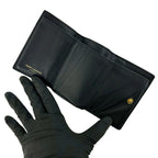 Saint Laurent Paris Origami Tiny Wallet YSL Logo Leather Trifold Black — view 7