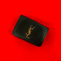 Saint Laurent Paris Origami Tiny Wallet YSL Logo Leather Trifold Black