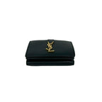Saint Laurent Paris Origami Tiny Wallet YSL Logo Leather Trifold Black — view 6