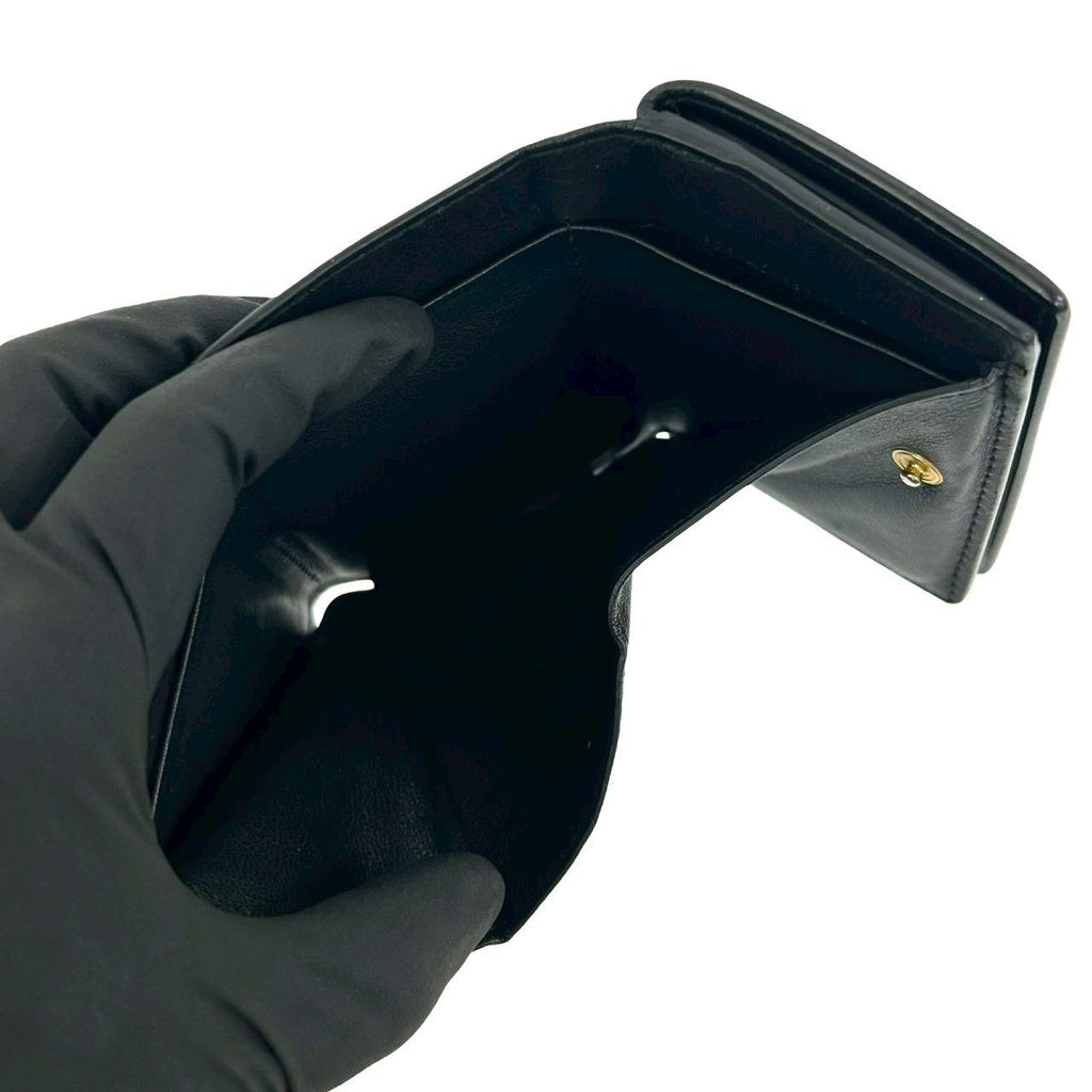 Saint Laurent Paris Origami Tiny Wallet YSL Logo Leather Trifold Black — view 8