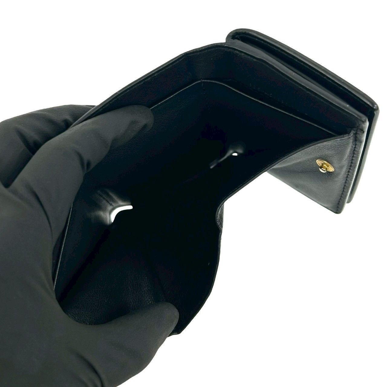 Saint Laurent Paris Origami Tiny Wallet YSL Logo Leather Trifold Black — view 8