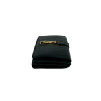 Saint Laurent Paris Origami Tiny Wallet YSL Logo Leather Trifold Black — view 5