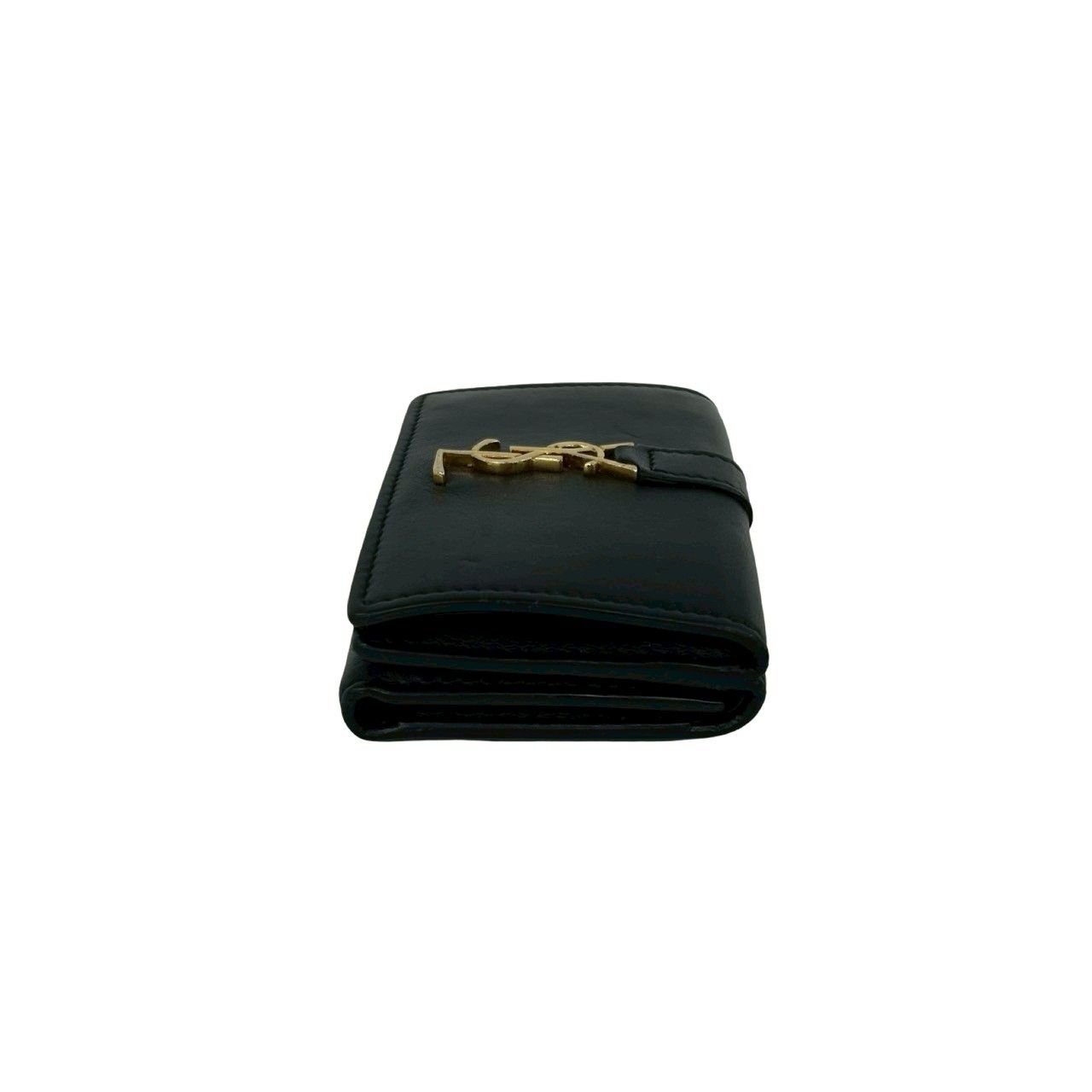 Saint Laurent Paris Origami Tiny Wallet YSL Logo Leather Trifold Black — view 5