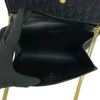Dior Vintage Trotter Pattern Logo Canvas Leather Chain Shoulder Bag Black — view 9