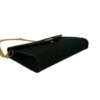Dior Vintage Honeycomb Pattern Logo Canvas Leather Chain Shoulder Bag Black — view 7
