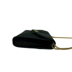 Dior Vintage Honeycomb Pattern Logo Canvas Leather Chain Shoulder Bag Black — view 6