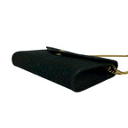 Dior Vintage Honeycomb Pattern Logo Canvas Leather Chain Shoulder Bag Black — view 8