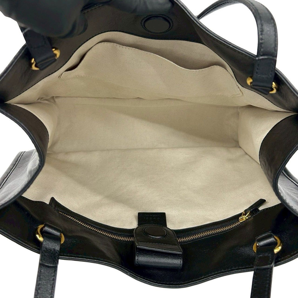 Gucci Box Horsebit Leather Tote Business Black — view 9