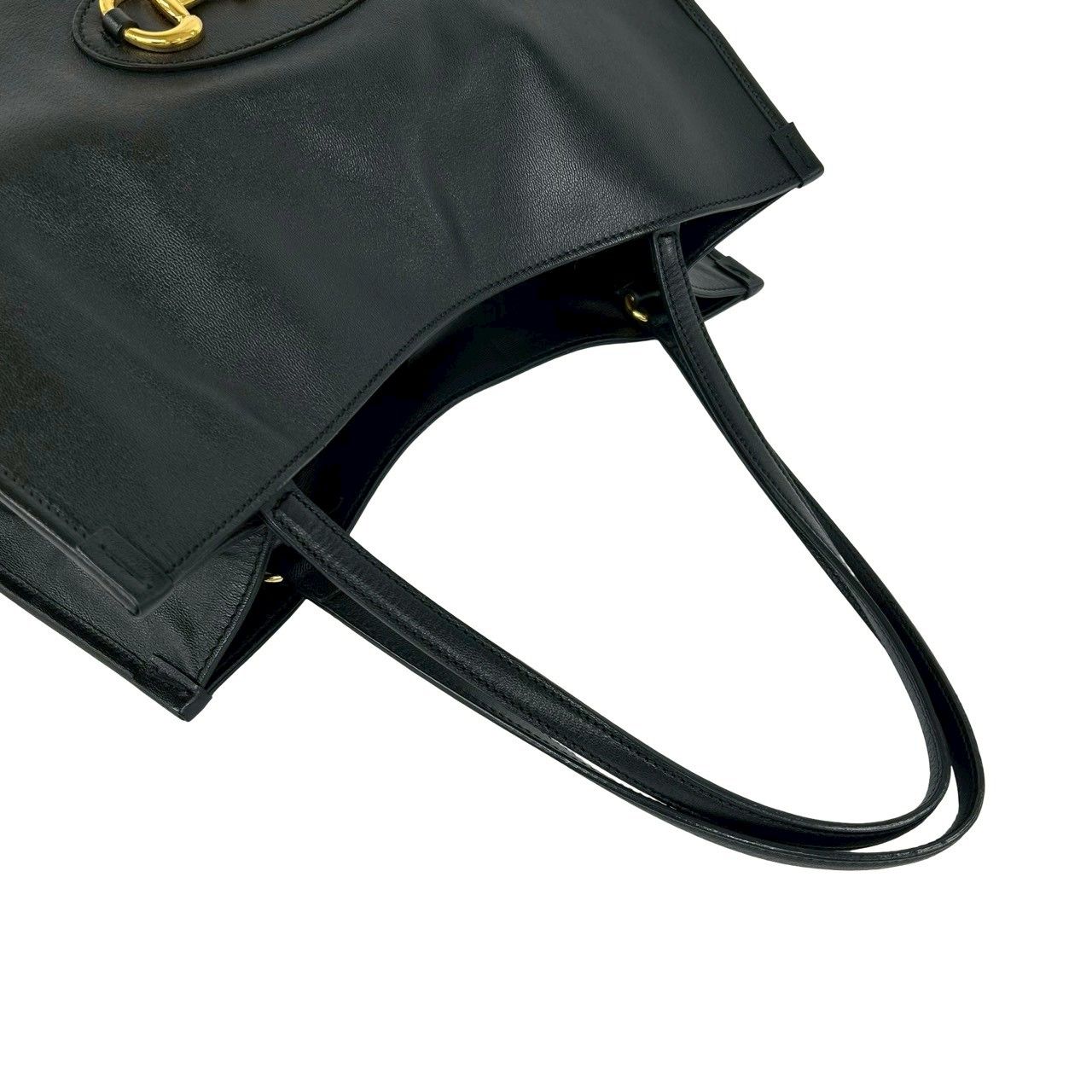 Gucci Box Horsebit Leather Tote Business Black — view 4