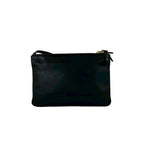Celine Trio Logo Leather Mini Shoulder Bag Pochette Crossbody Cross Black — view 3