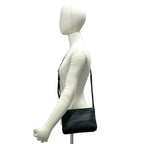 Celine Trio Logo Leather Mini Shoulder Bag Pochette Crossbody Cross Black — view 2