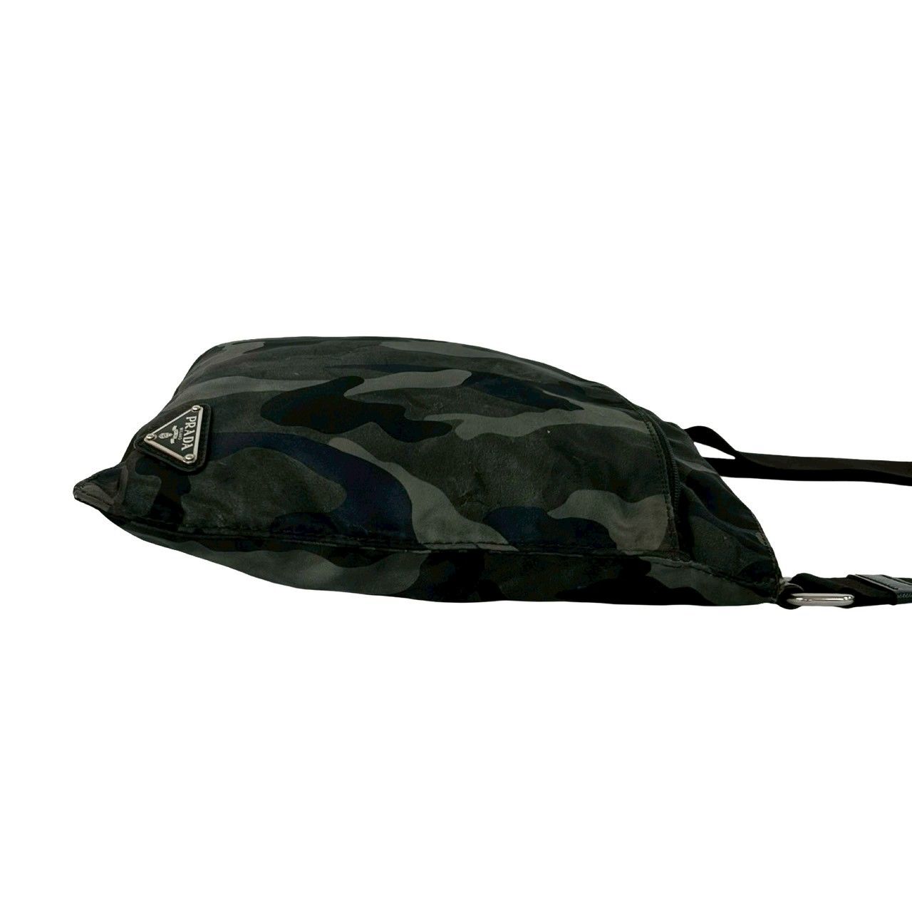 Prada Triangle Logo Camouflage Pattern Nylon Saffiano Leather Shoulder — view 6