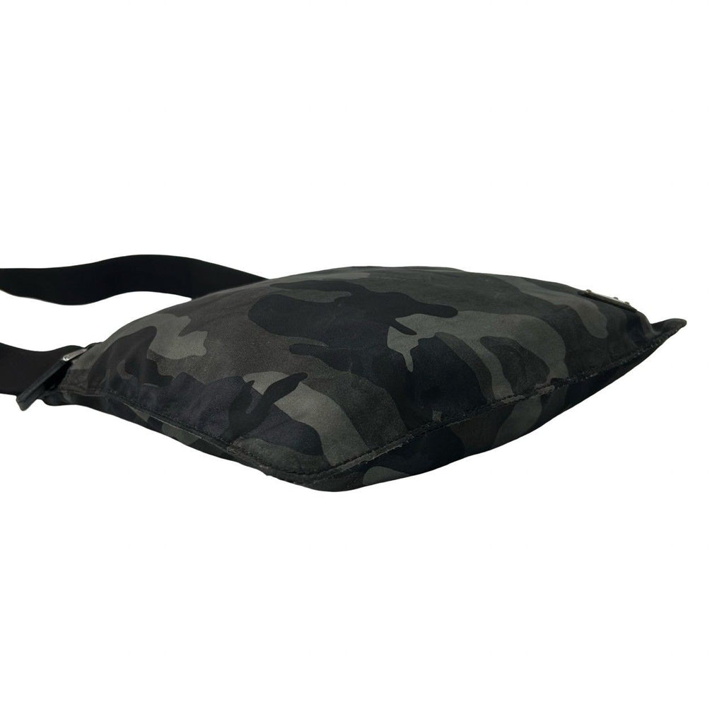 Prada Triangle Logo Camouflage Pattern Nylon Saffiano Leather Shoulder — view 7