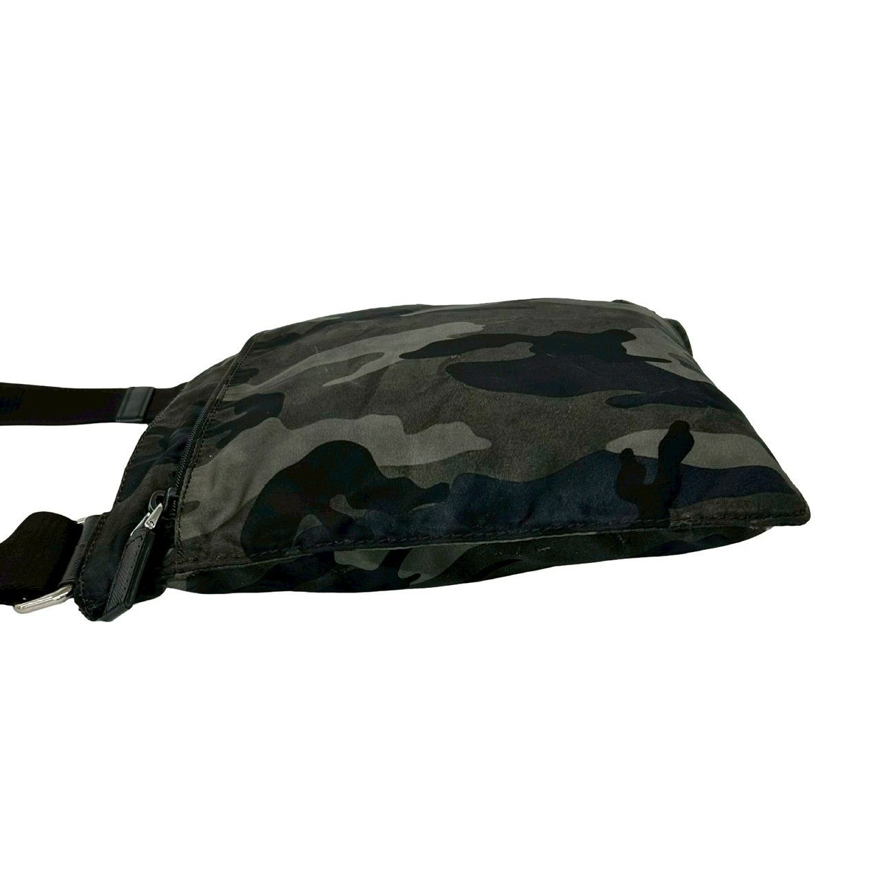 Prada Triangle Logo Camouflage Pattern Nylon Saffiano Leather Shoulder — view 5