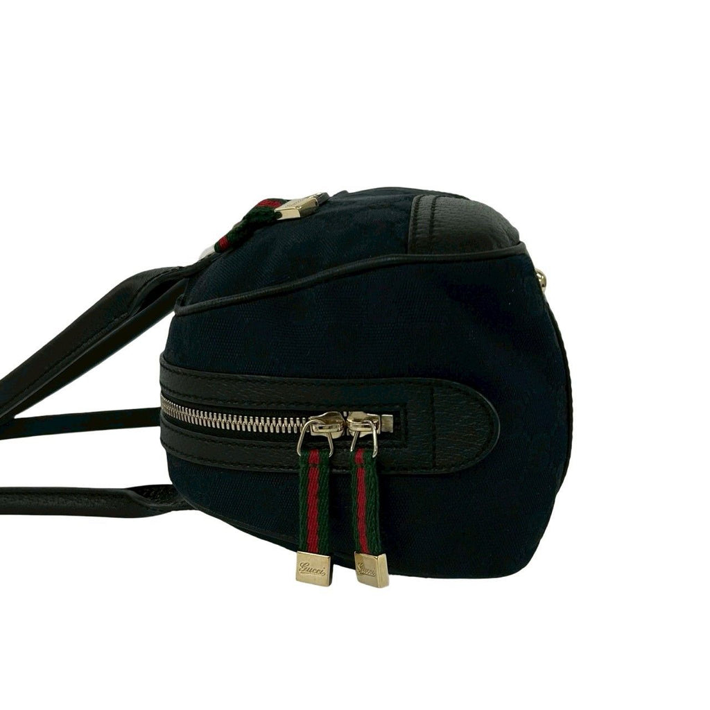 Gucci Princi GG Canvas Leather Shoulder Bag Black — view 5