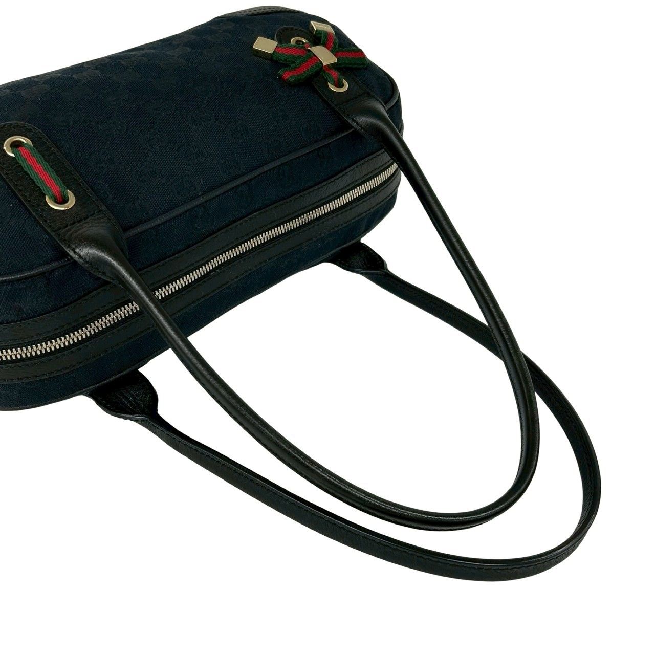 Gucci Princi GG Canvas Leather Shoulder Bag Black — view 4