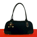 Gucci Princi GG Canvas Leather Shoulder Bag Black