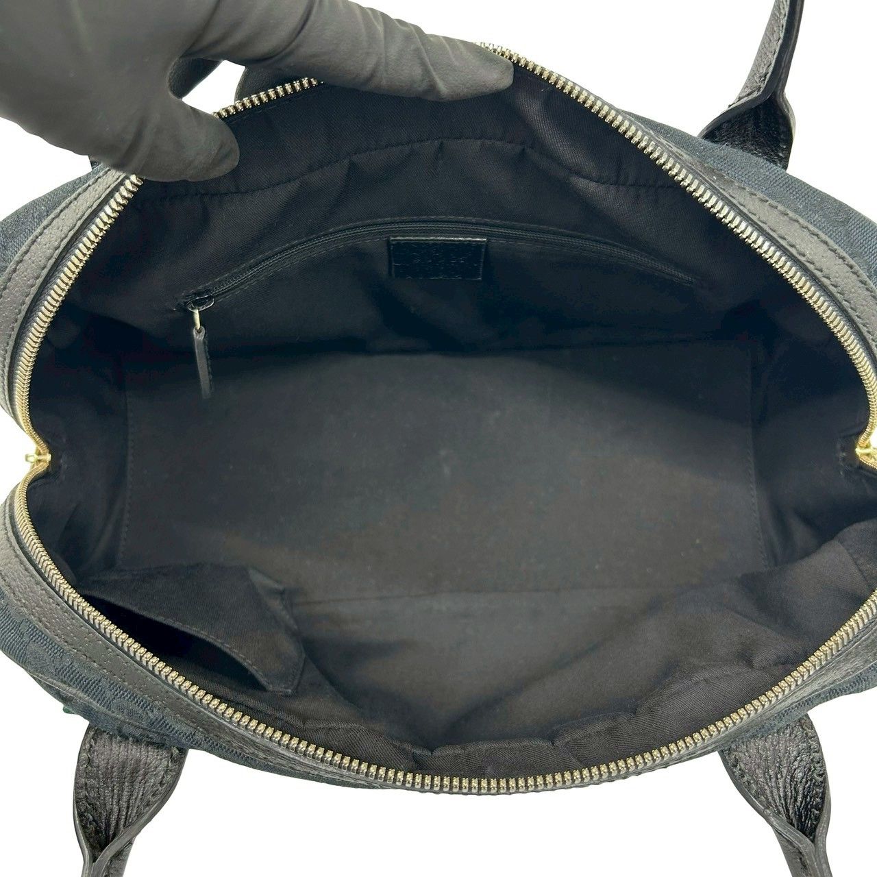 Gucci Princi GG Canvas Leather Shoulder Bag Black — view 9