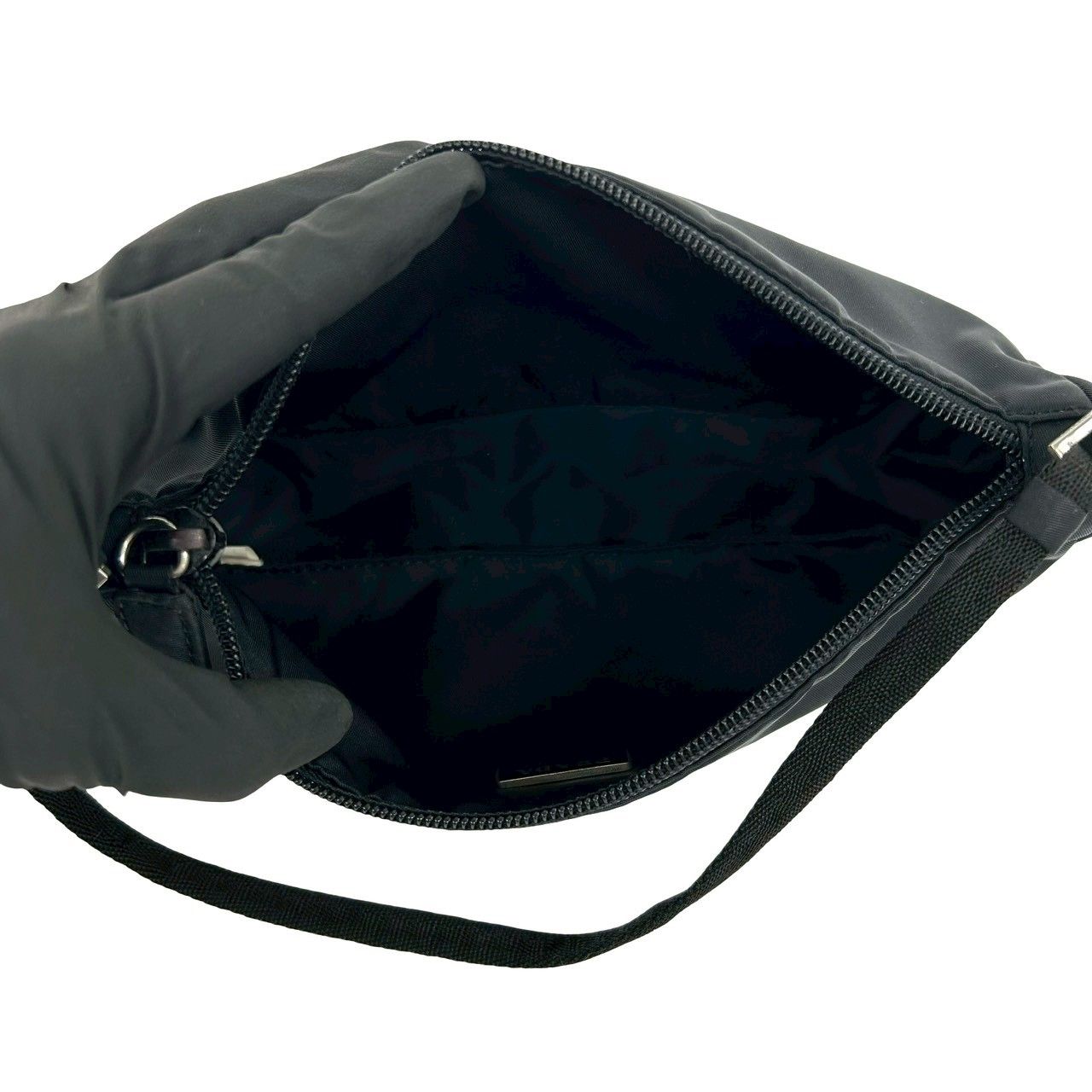 Prada Tessuto Nylon Mini Handbag Pouch Case Black — view 9