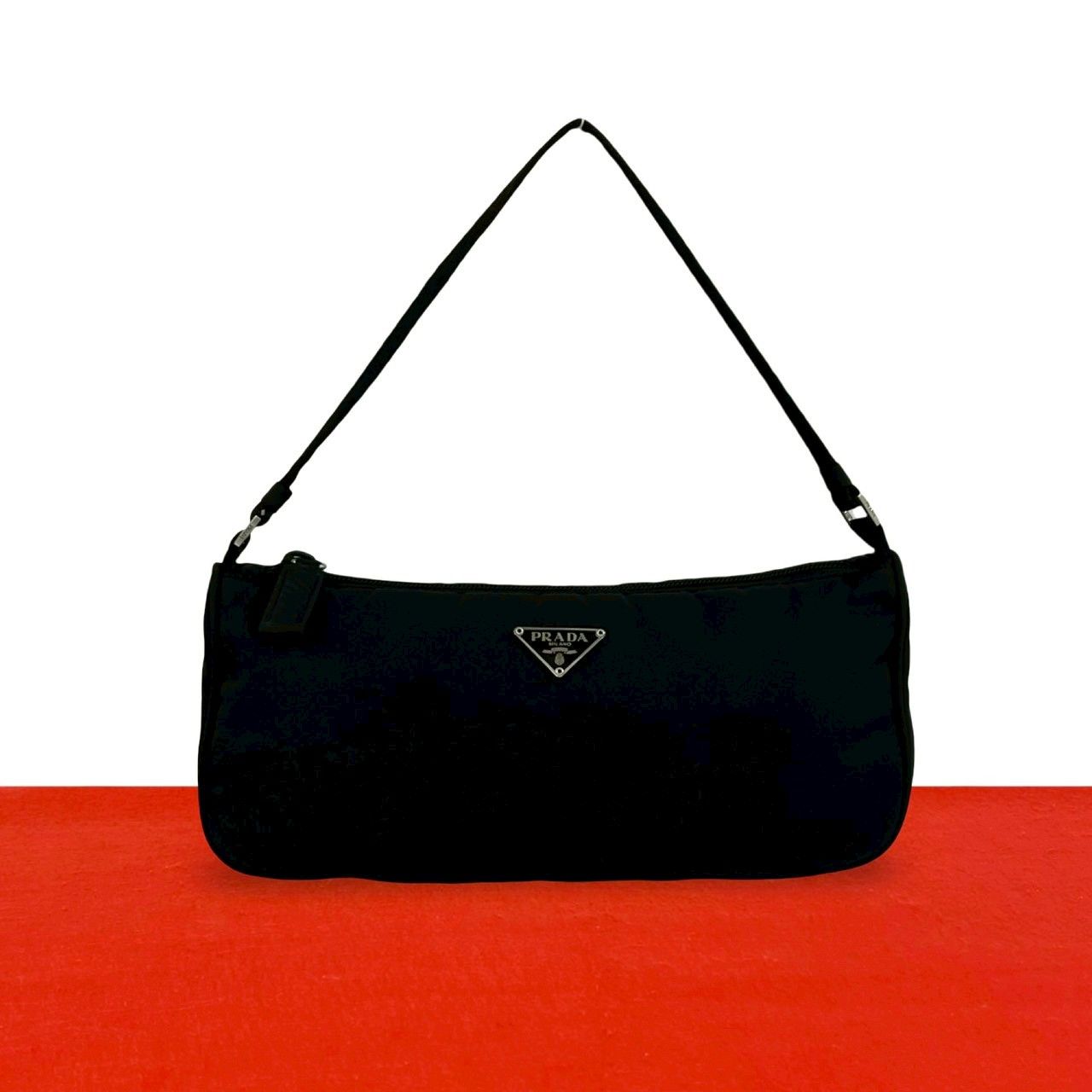 Prada Tessuto Nylon Mini Handbag Pouch Case Black