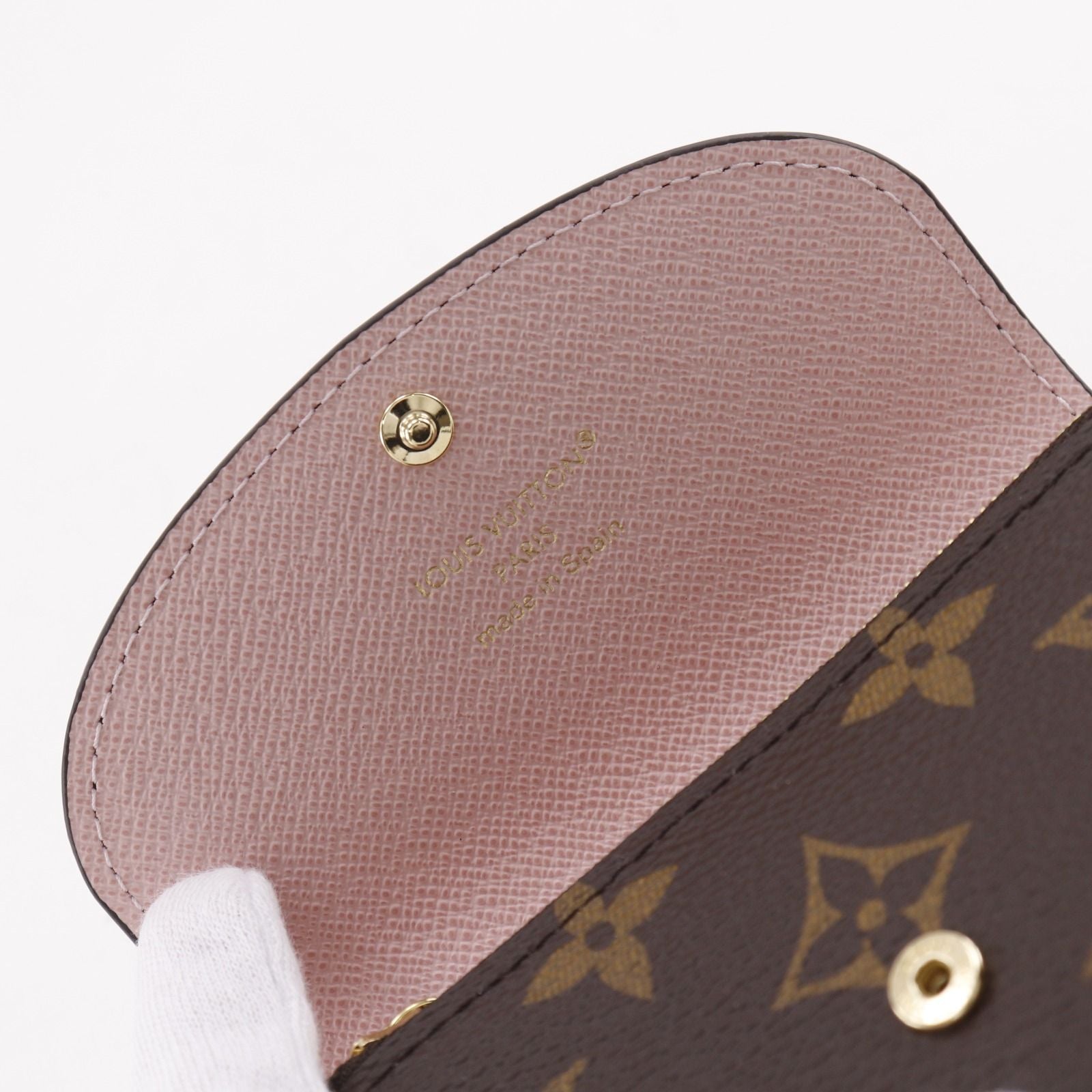 Louis Vuitton Porte-Monnaie Rosalie Monogram Canvas Rose Ballerine Coin Case — view 9