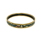 Hermes Enamel Bangle Bracelet Gold — view 5