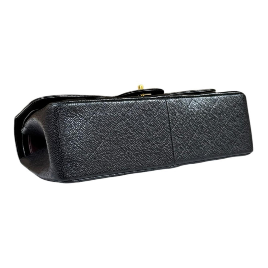 Chanel Double Flap 30 Quilted Shoulder Bag Caviar Leather Black — view 5