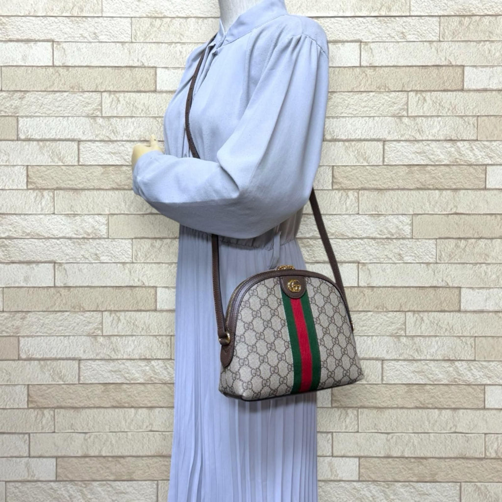 Gucci Ophidia Shoulder Bag GG Supreme Canvas Beige — view 2