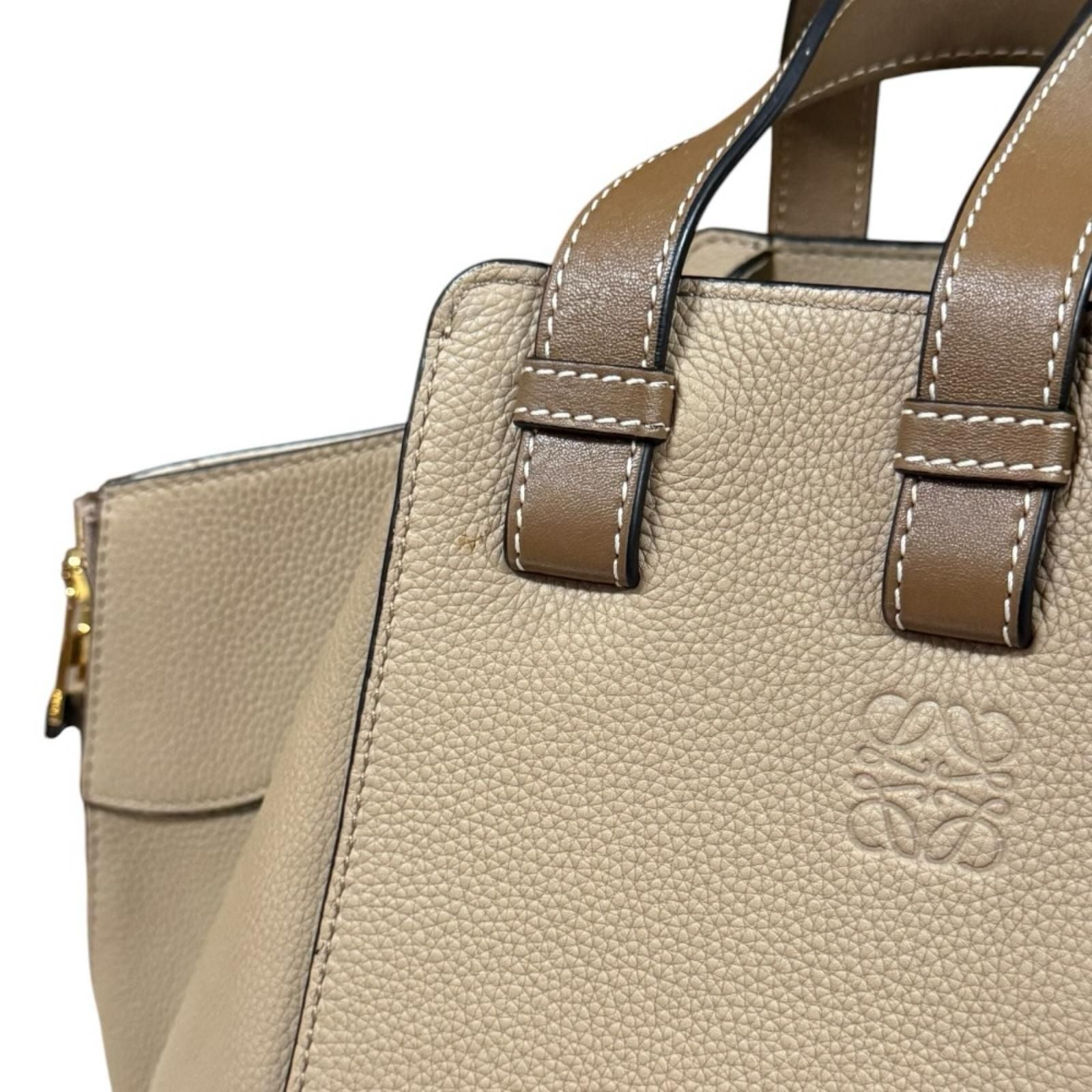 Loewe Hammock Small Shoulder Bag Leather Beige — view 8