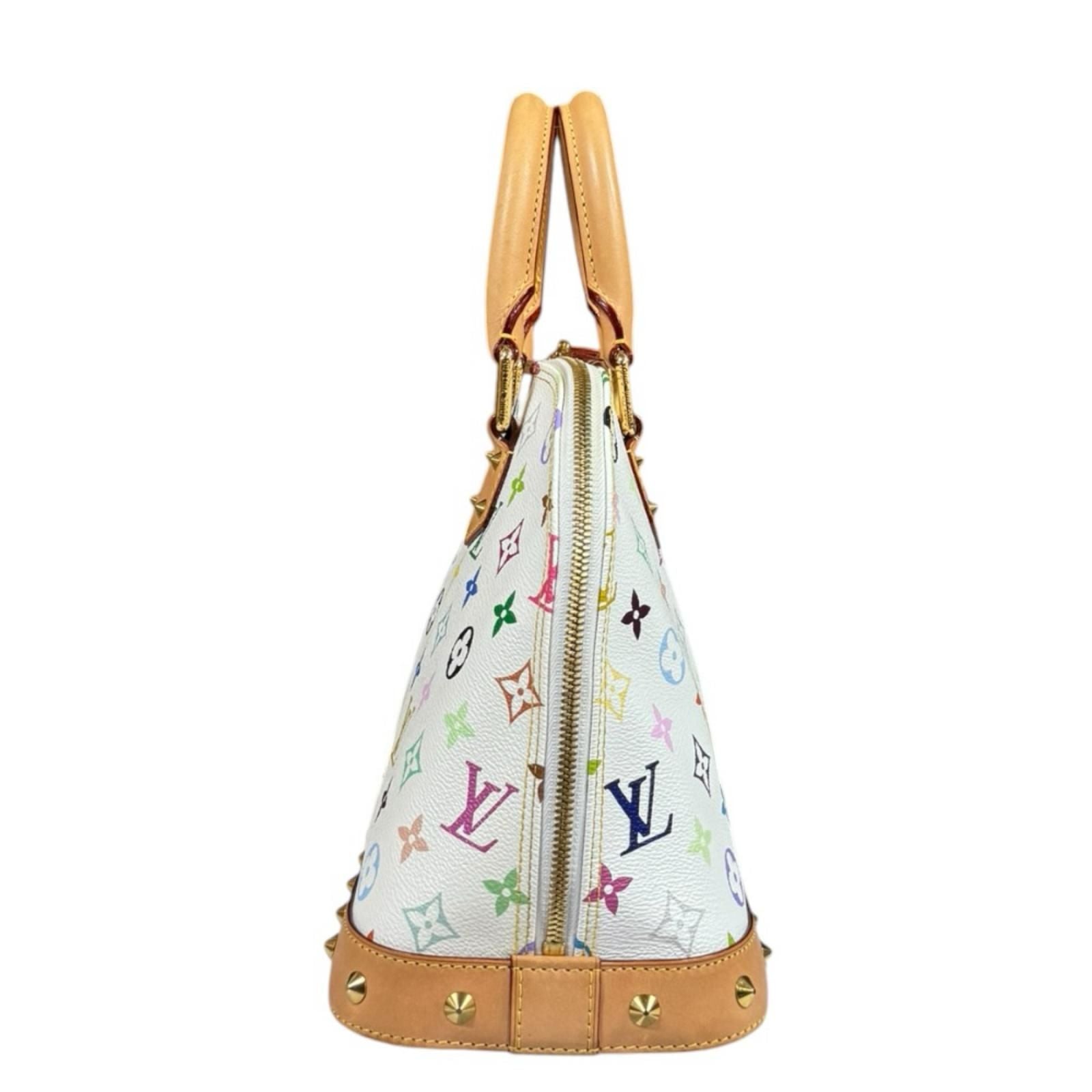Louis Vuitton Alma PM Monogram Multicolor Handbag White — view 4