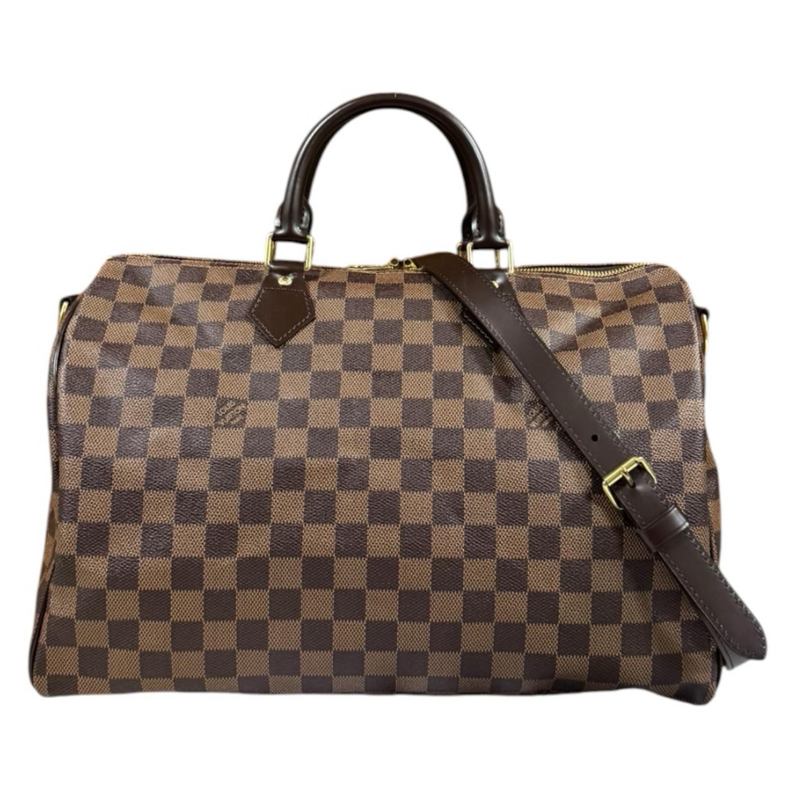 Louis Vuitton Speedy Damier Shoulder Bag Canvas Brown